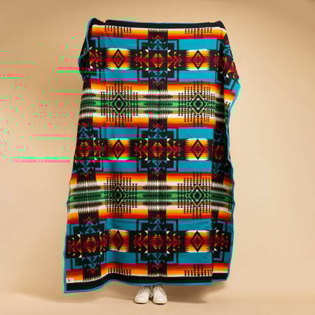 Large Chief Joseph Black Jacquard Blanket