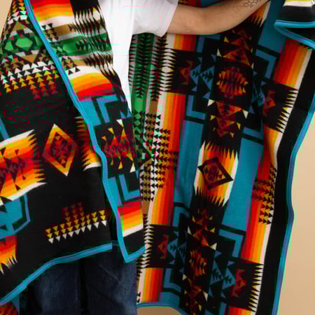 Large Chief Joseph Black Jacquard Blanket