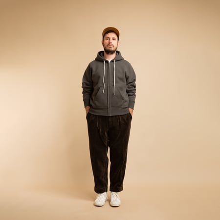"Sure MFG" Zip Corn Head Hoodie in Ink Black