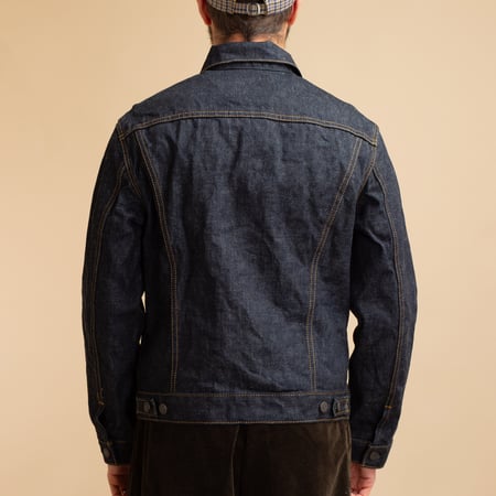 "NO COMPLY" New Trucker Jacket 13.5 oz Indigo Selvedge