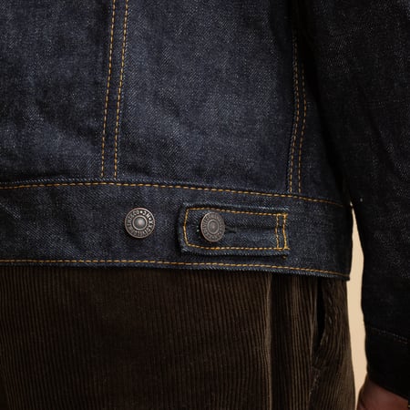 "NO COMPLY" New Trucker Jacket 13.5 oz Indigo Selvedge
