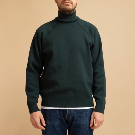 Pull Col Cheminée Milano Vert Foncé