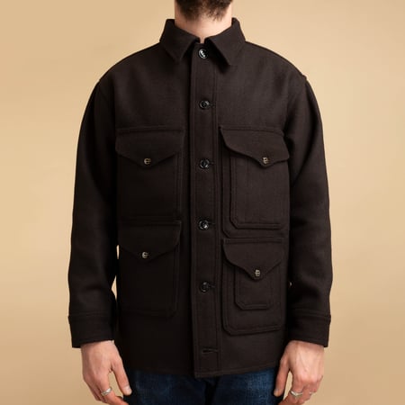 "SURE MFG" Mackinaw Wool Cruiser Jacket in Dark Brown