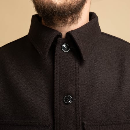 "SURE MFG" Mackinaw Wool Cruiser Jacket in Dark Brown
