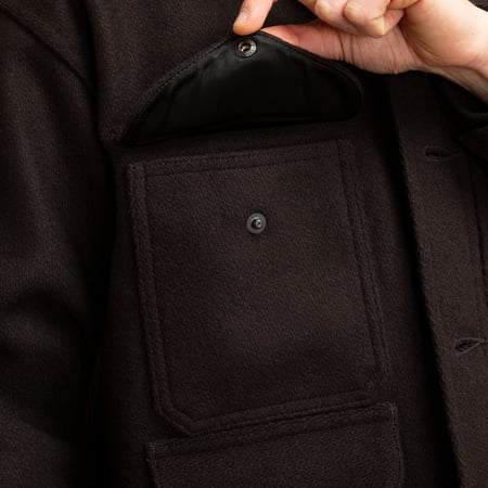 "SURE MFG" Mackinaw Wool Cruiser Jacket in Dark Brown
