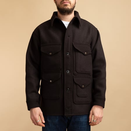 "SURE MFG" Mackinaw Wool Cruiser Jacket in Dark Brown