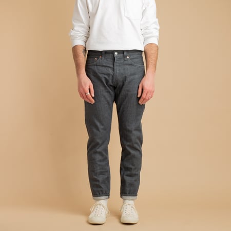 0405-70G High Tapered 14oz Grey Selvedge Denim