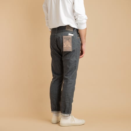 0405-70G High Tapered 14oz Grey Selvedge Denim