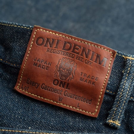 Image-Flâneurs ONI DENIM / 902ZR-KABEG "Secret Kabuki" 20oz High Rise Relaxed Tapered_Detailed Patch