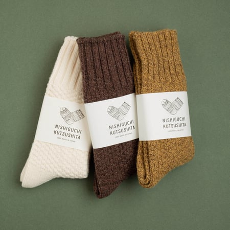 Wool Cotton Boots Socks Mocha Brown