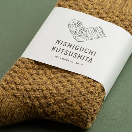 closeup flâneurs-NISHIGUCHI-KUTSUSHITA-Wool-Cotton-Boots-Socks