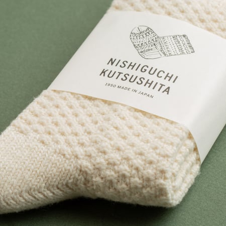 closeup flâneurs-NISHIGUCHI-KUTSUSHITA-Wool-Cotton-Boots-Socks