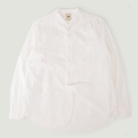 F3429 Band Collar Shirt White