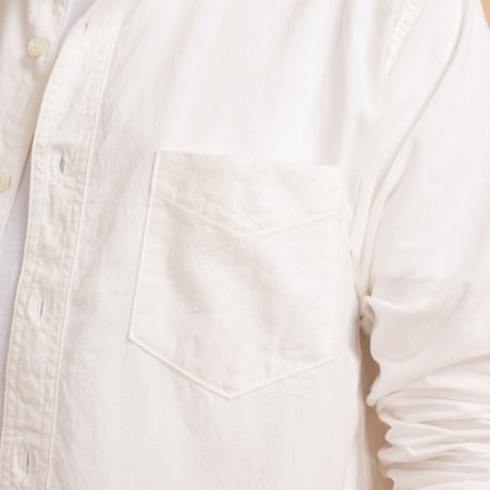 F3429 Band Collar Shirt White