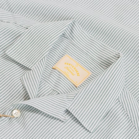 S/S Belavista Camp Collar Stripe Green