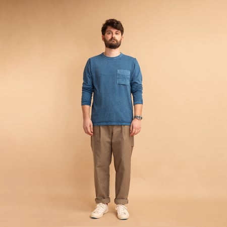 L/S Pocket T-Shirt Fade Blue