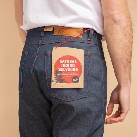 NAKED & FAMOUS TrueGuy Natural Indigo Selvedge jeans back view