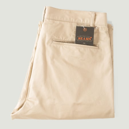 1 Pleat 80/3 Twill Trousers Beige