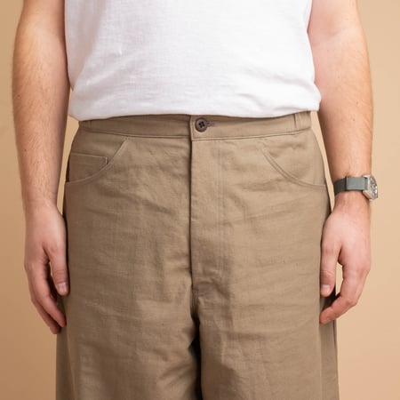 Back Nep Baggy Pants Sepia