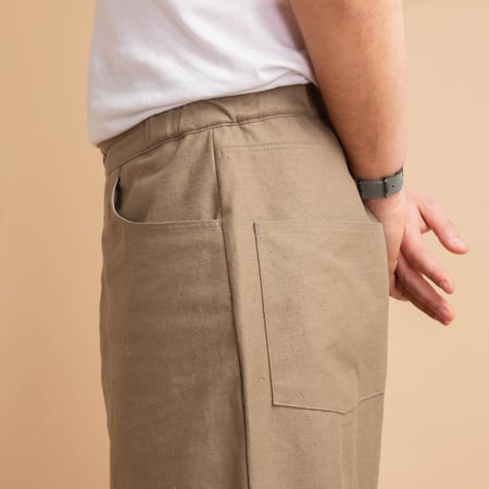 Back Nep Baggy Pants Sepia