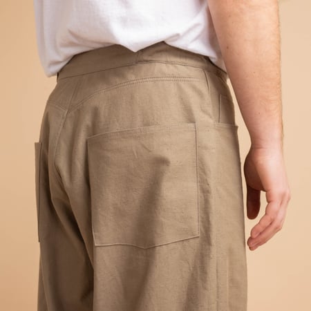 Back Nep Baggy Pants Sepia