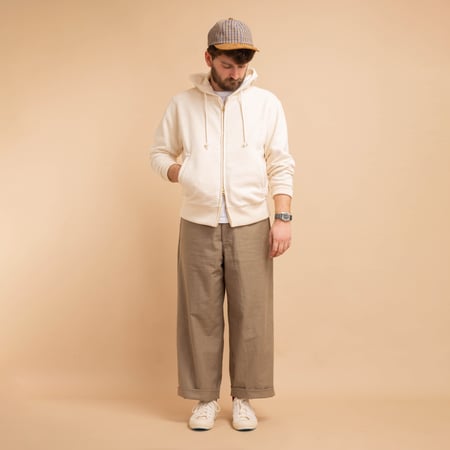 Back Nep Baggy Pants Sepia