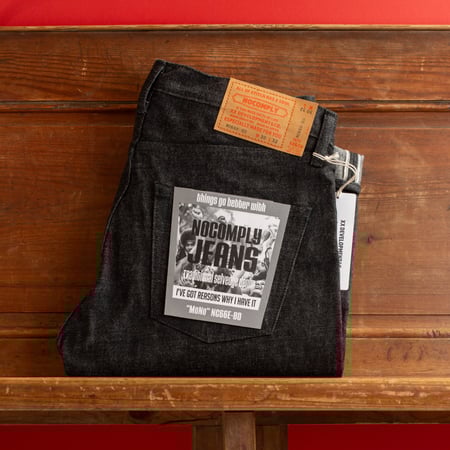 "NO COMPLY" Regular 13.5oz Black Selvedge Denim "MoNo"