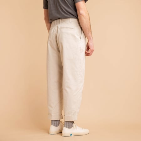 2 Pleats Twill Trousers Cement