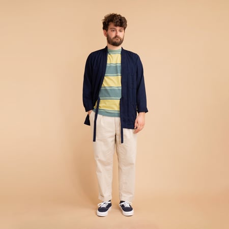 Indigo Stripe Yellow Pocket Tee