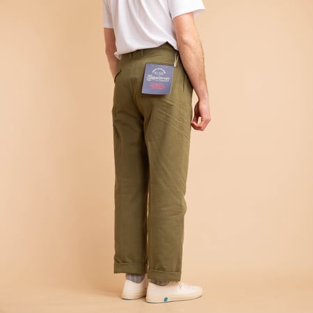 1950P Herringbone MacArthur Trousers Olive