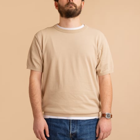 Ice Cotton Crewneck Latte Beige