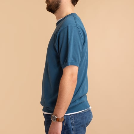 Ice Cotton Crewneck in Smoky Blue