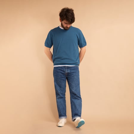 Ice Cotton Crewneck in Smoky Blue