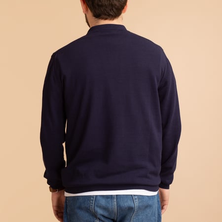 Ice Cotton Long Poloneck Navy