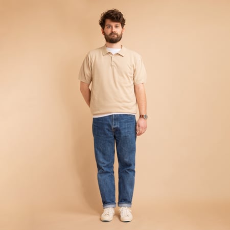 Ice Cotton Turtleneck Latte Beige