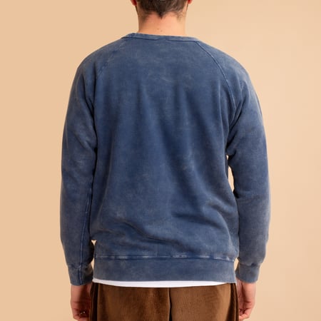 Raglan Crew Sweatshirt Vintage Dye Navy
