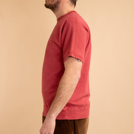 Short Sleeve Terry Shirt in Faded Red