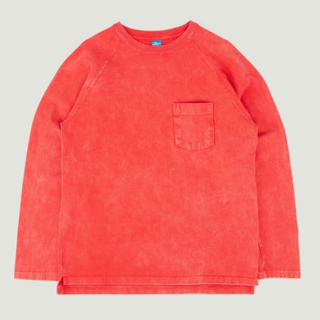 L/S Heavy Raglan Pocket Tee VD-Red