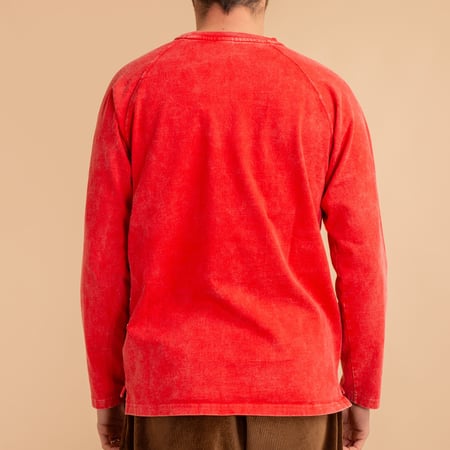 L/S Heavy Raglan Pocket Tee VD-Red