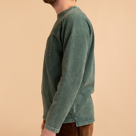 L/S Heavy Raglan Pocket Tee VD-Dark Green