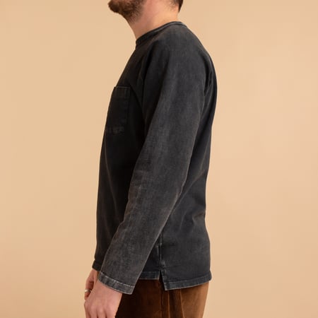 L/S Heavy Raglan Pocket Tee VD-Black