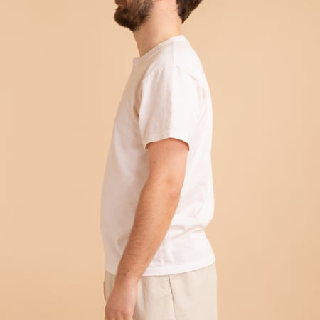 Short Sleeve Henley Tee in Natural Color