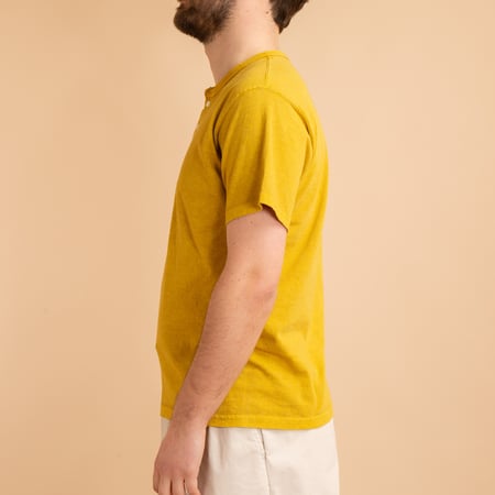 Short Sleeve Henley Tee - Banana