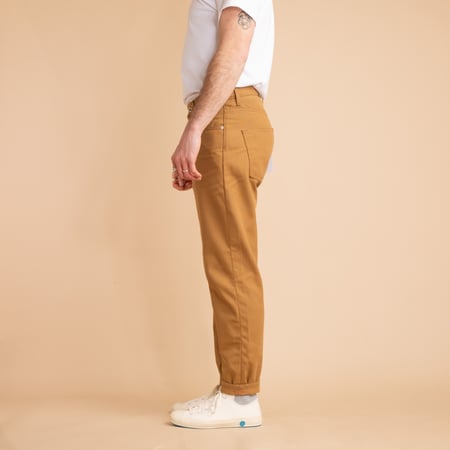 NAKED & FAMOUS EasyGuy Duck Canvas Selvedge worn sideways