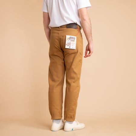 NAKED & FAMOUS EasyGuy Duck Canvas Selvedge worn from the back