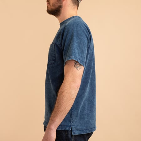 Heavy Raglan Pocket Tee Indigo Shave