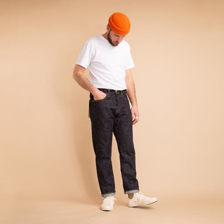0605-82IE Natural Tapered 16oz Textured Denim