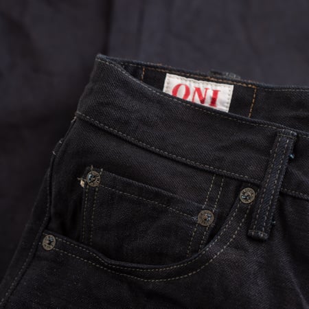 622-14BLK 14oz Indigo/Black Relaxed Tapered