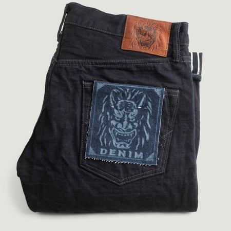 622-14BLK 14oz Indigo/Black Relaxed Tapered