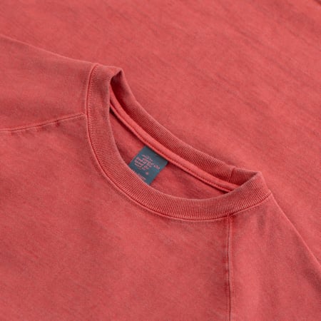 Short Sleeve Heavy Raglan Pocket Tee in Faded Red